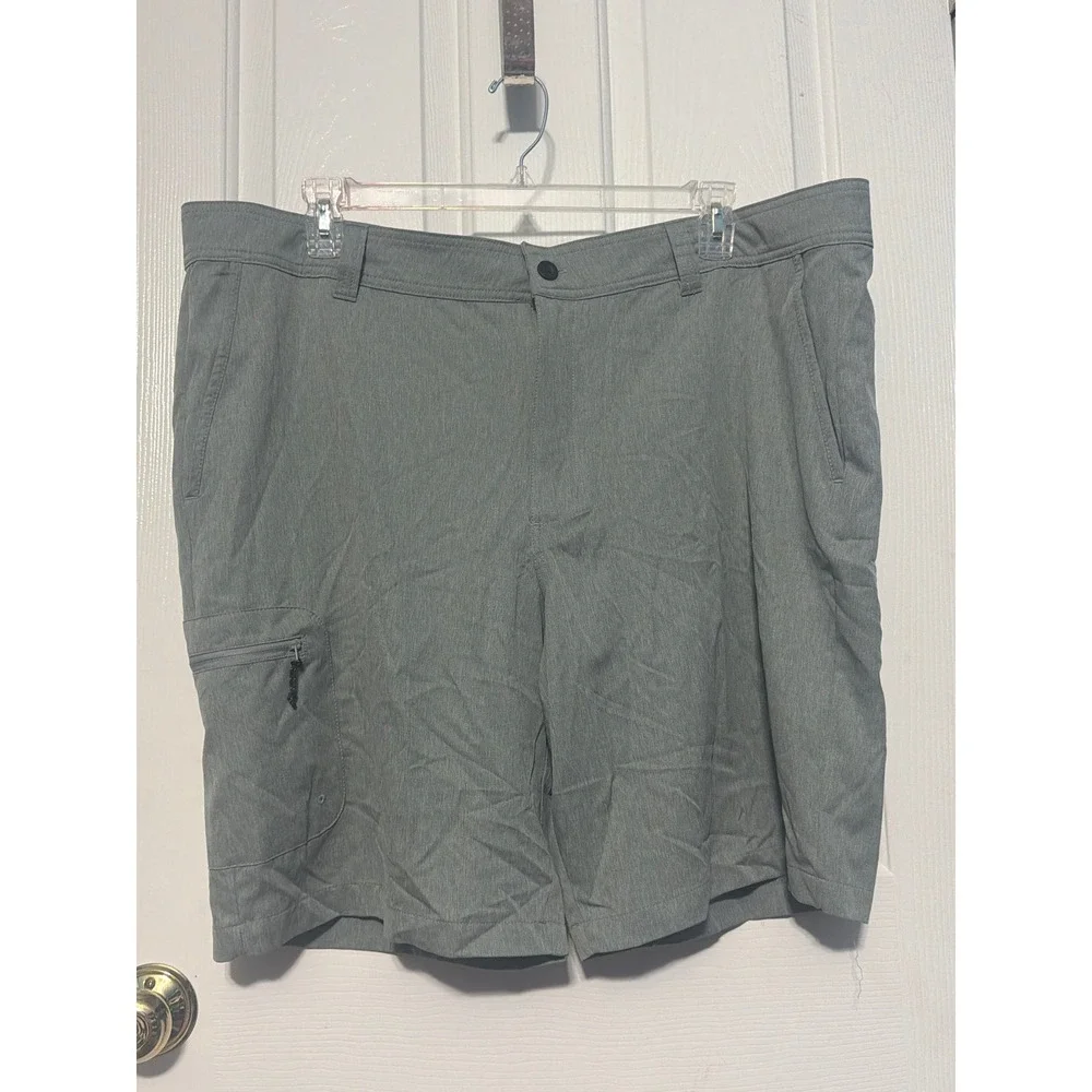 Magellan Outdoors Aransas Pass Hybrid Shorts Mens 44 Monument Heather Grey Fish